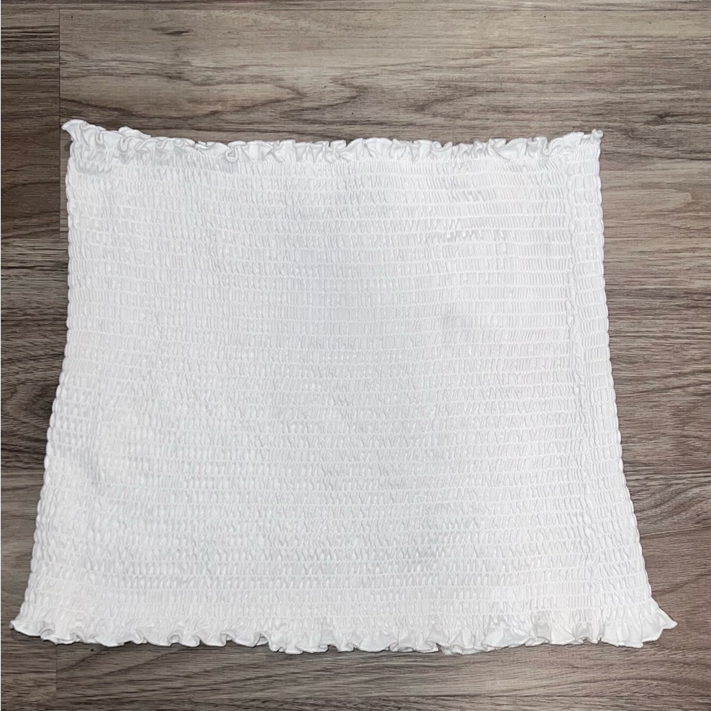 Pleated white tube top
